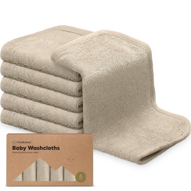 6-Pack Organic Baby Washcloths - Soft Viscose Derived from Bamboo Washcloth, Baby Wash Cloths, Baby Wash Cloth for Newborn, Kids, Bath Baby Towels,Face Towel,Face Cloths for Washing Face(Earth Brown)