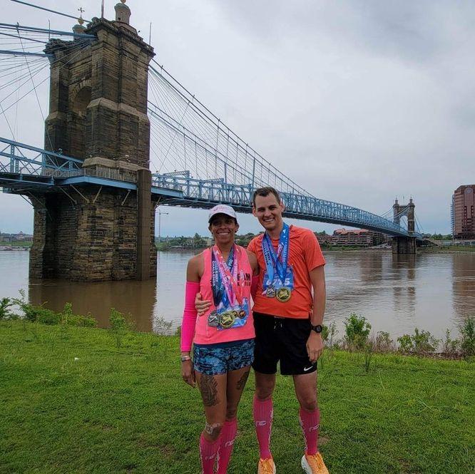 The first girl Kevin brought home to meet the family. Flying Pig Marathon