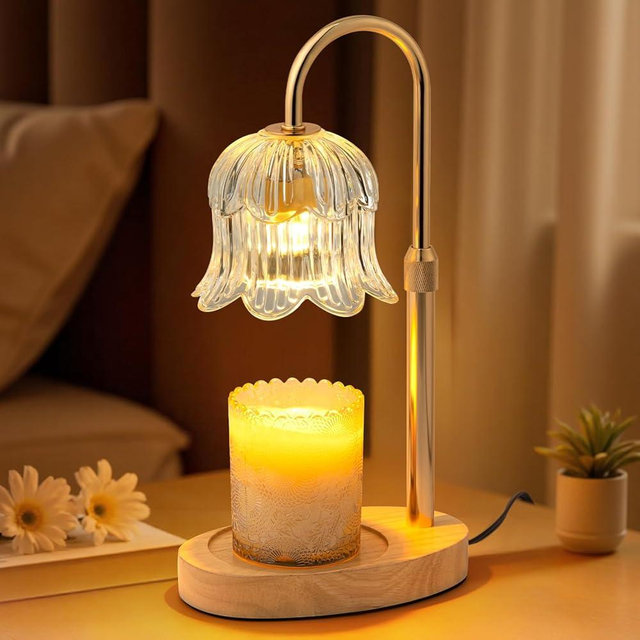 Candle Warmer Lamp with Timer: Adjustable Height Brightness Scented Candle Lamp Flameless Heating Suitable-Home Decor Living Room Bedroom