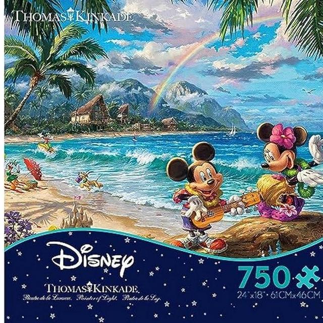 Ceaco - Thomas Kinkade - Disney Dreams Collection - Mickey and Minnie in Hawaii - 750 Piece Jigsaw Puzzle