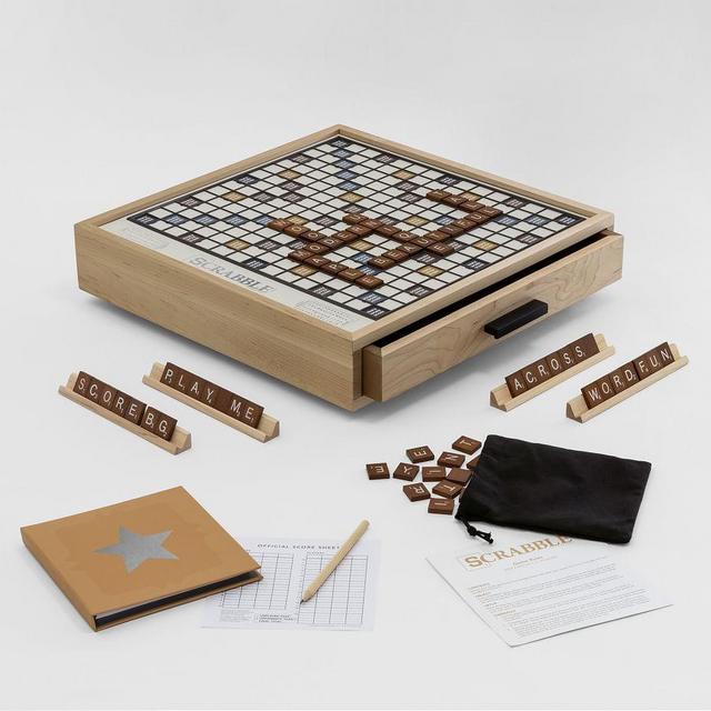 Wooden Scrabble Board Game - Maple Luxury Edition