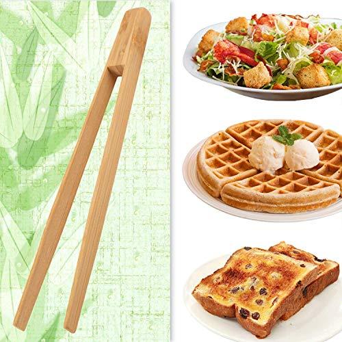 Toaster tongs, toast tongs, Made of pure natural bamboo, no paint coating, strong grip (1pcs)