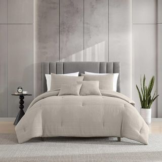 Variegated Waffle Crinkle Waffle 3-Piece Comforter Set