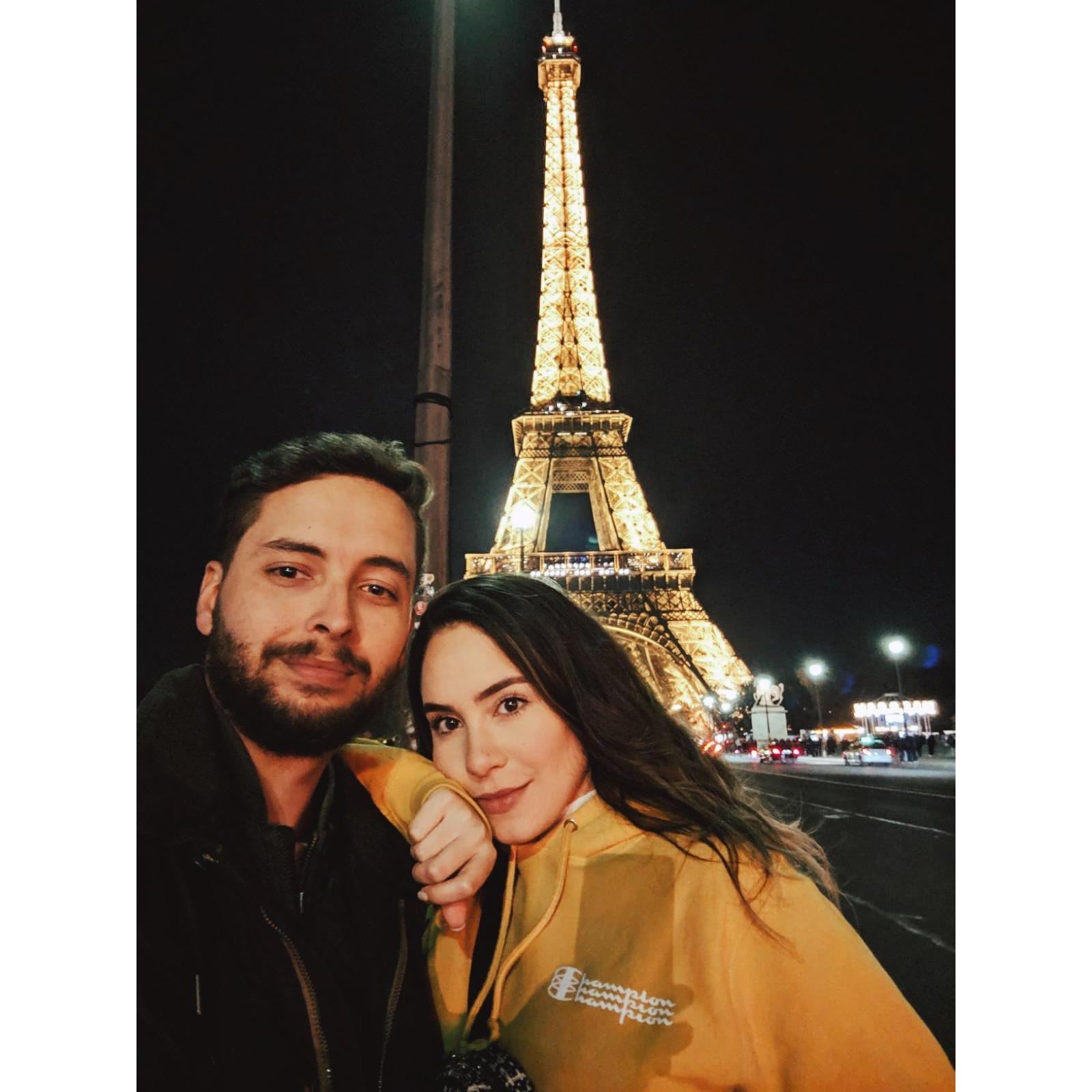Freezing in the City of Love a day before the engagement :)