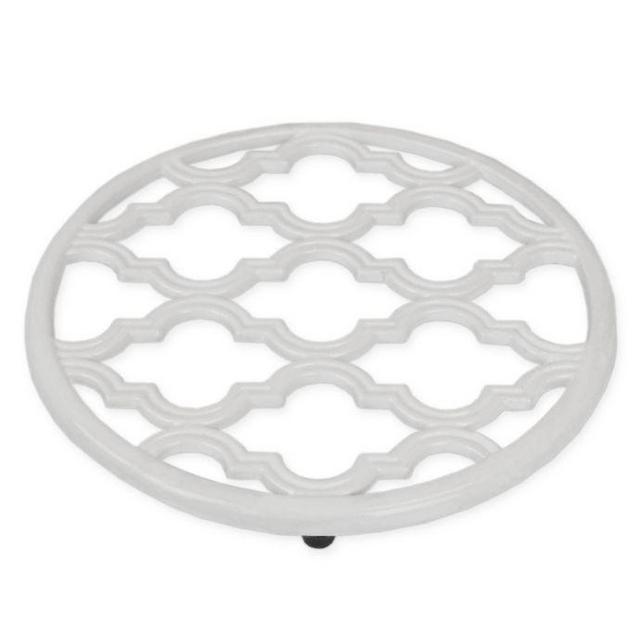 Home Basics Cast Iron Trivet in White