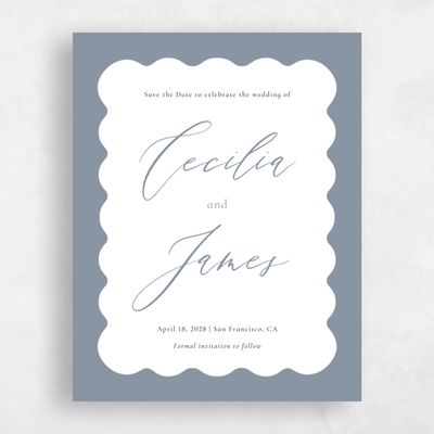 Periwinkle Gray, Grey Wedding Save the Date - Biltmore Portrait
