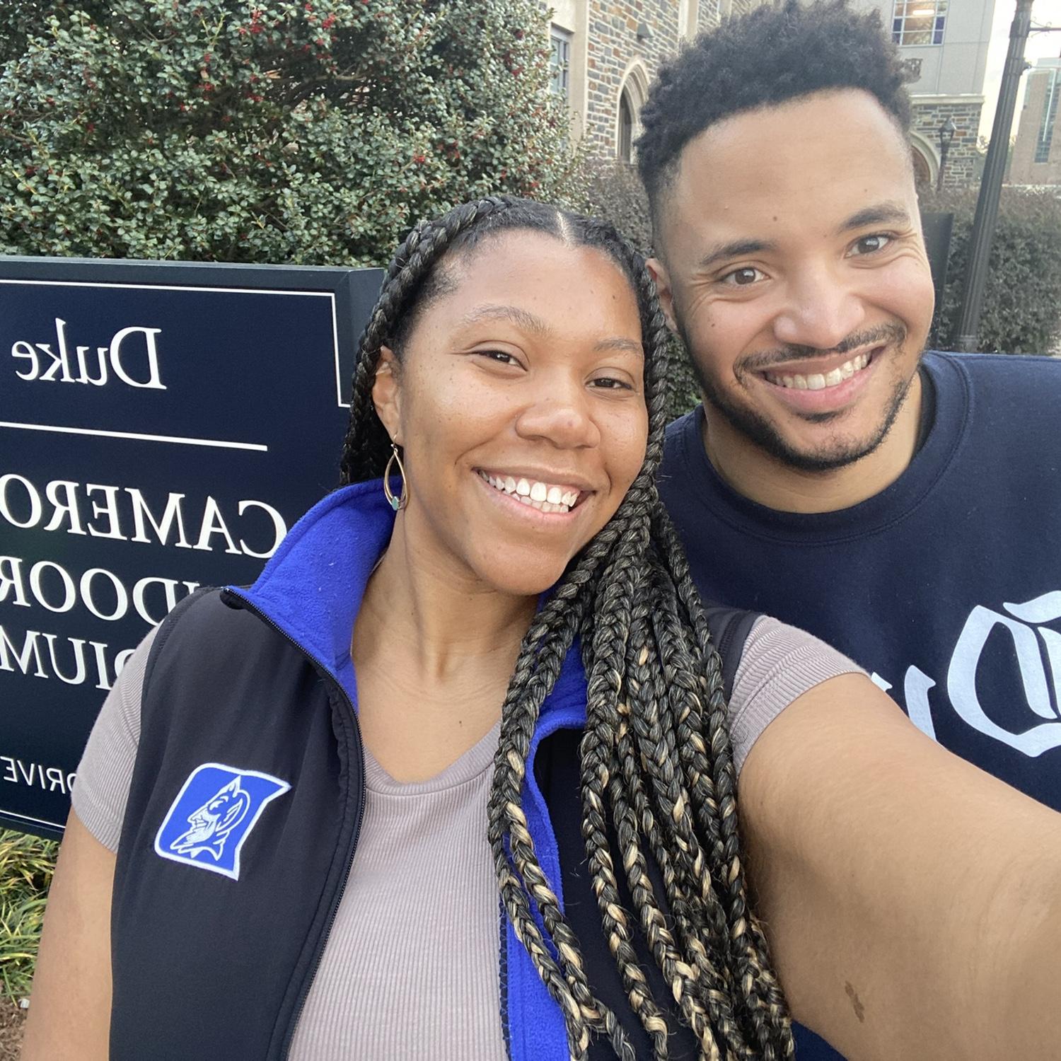 Sarah & Charles at Duke University for a Men's Basketball game. Go Duke!