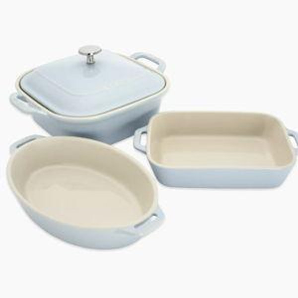 Staub Ceramic 4-pc Baking Pans Set Light Blue