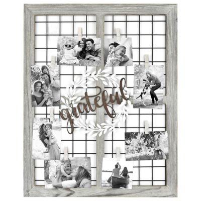 Grateful Wreath 8-Photo Collage Frame in Brown