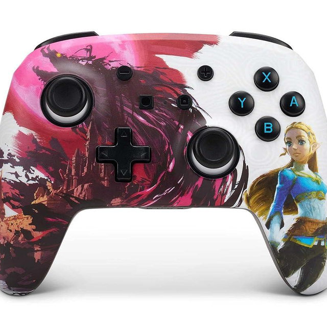 PowerA Enhanced Wireless Controller for Nintendo Switch - Blood Moon Zelda, Nintendo Switch Lite, Gamepad, Game Controller, Bluetooth Controller, Rechargeable - Nintendo Switch