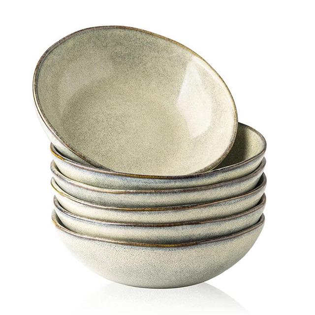 AmorArc Ceramic Cereal Bowls Set of 6, 24 oz Handmade Stoneware Bowls Set for Cereal Soup Salad, Stylish Kitchen bowls for Meal, Dishwasher & Microwave Safe, Reactive Glaze