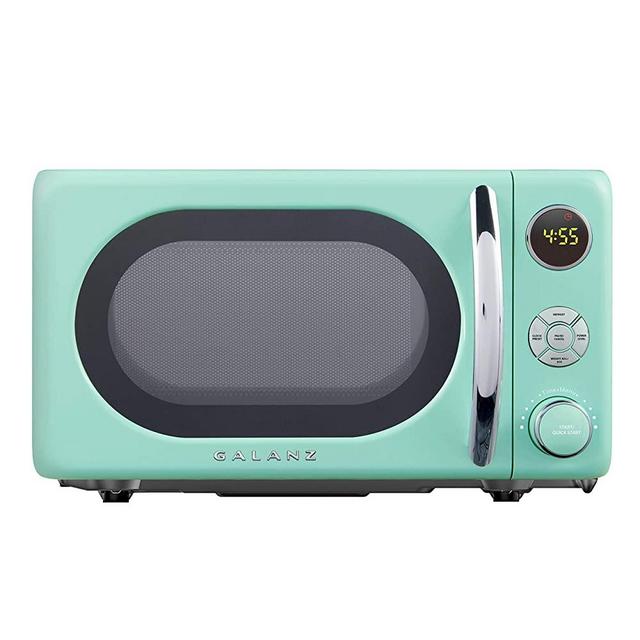 Galanz GLCMKA07GNR-07 Retro Microwave Oven, 0.7 Cu.Ft, Surf Green