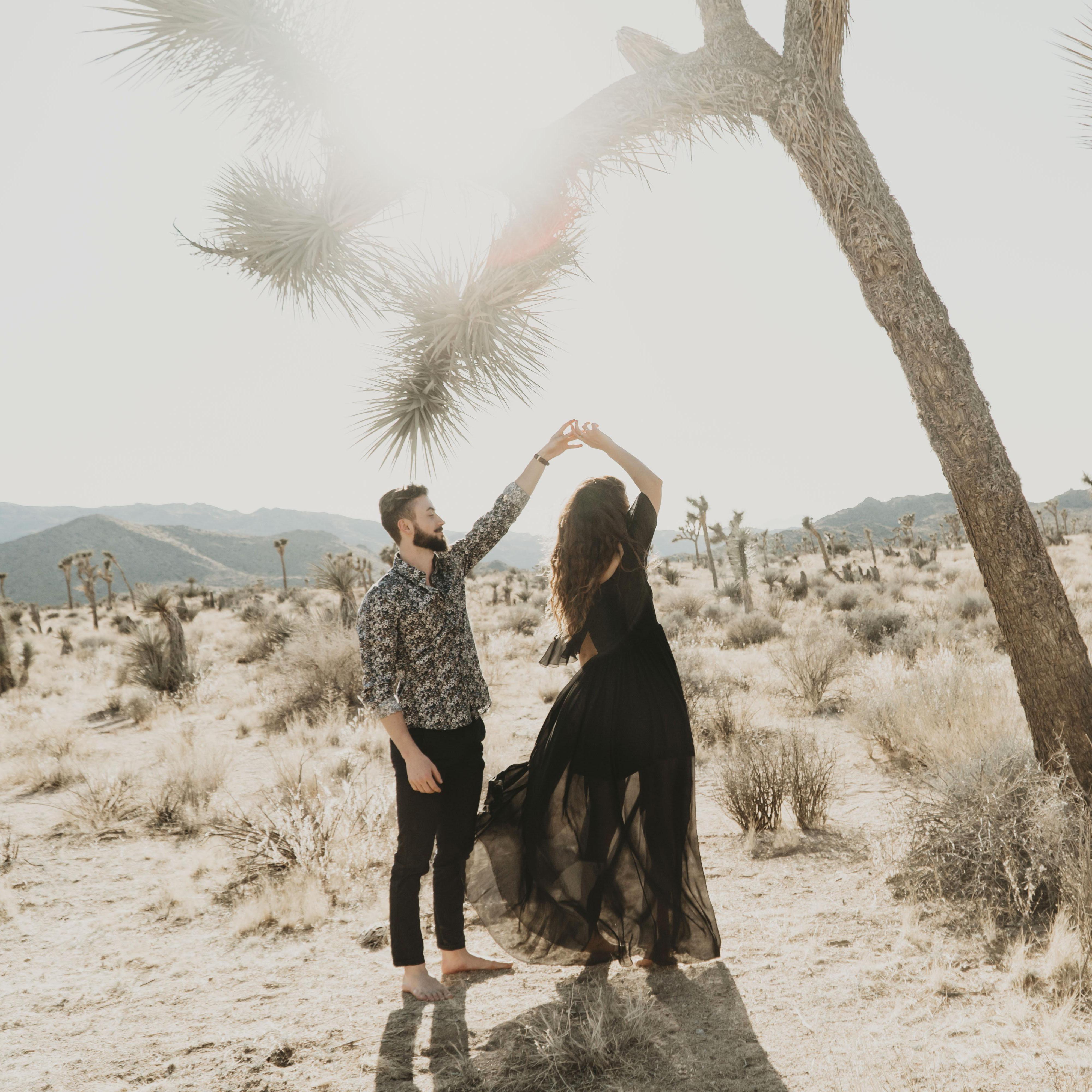 Joshua Tree National Park. Emily really got into this engagemnt shoot