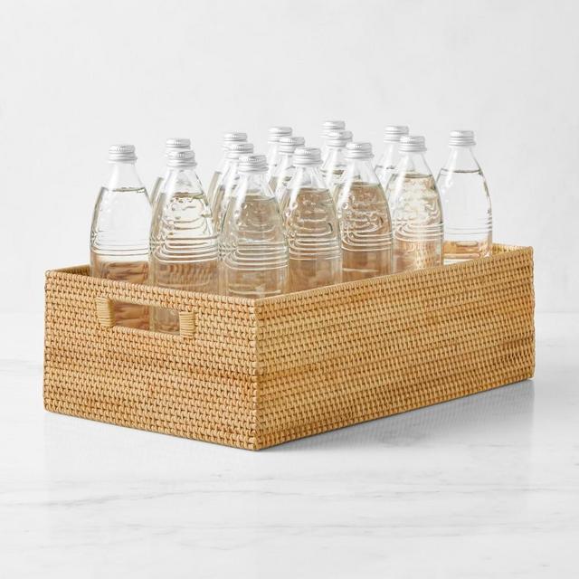 Hold Everything Pantry Low Profile Rattan Baskets