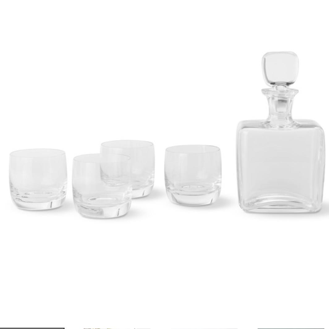Williams Sonoma Reserve Decanter & Double Old-Fashioned Glasses, Set of 4