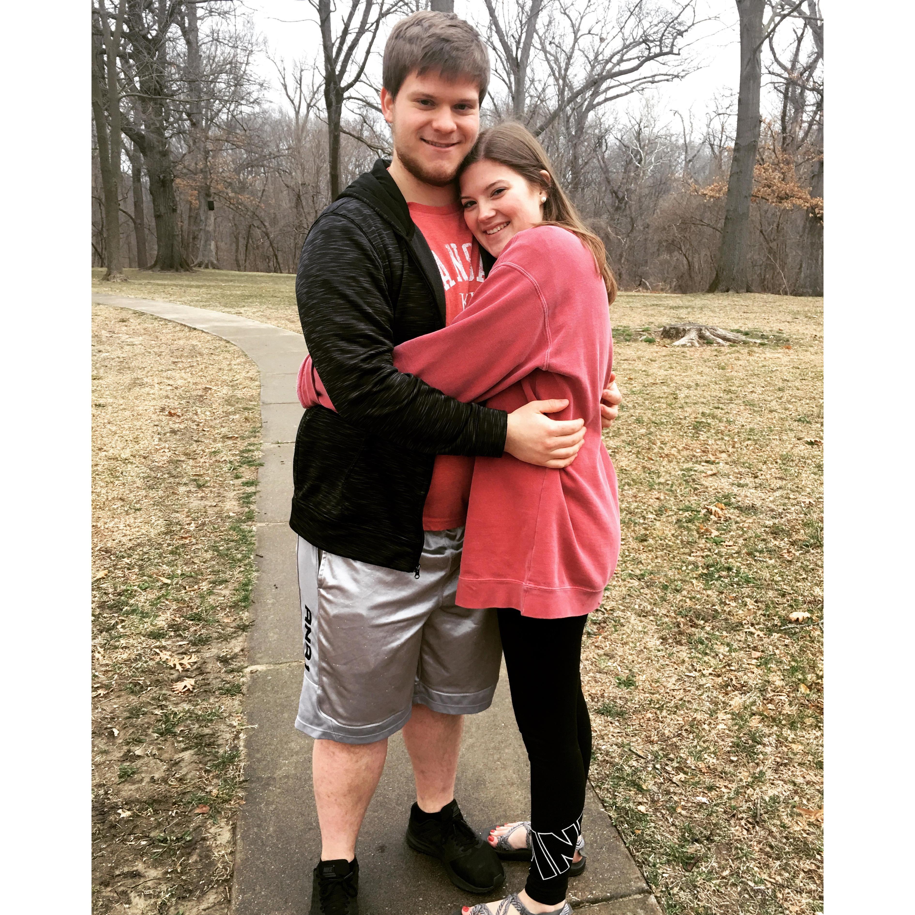 We took this photo together the day after my birthday and when we took my little sister to her first prom. April 13, 2018