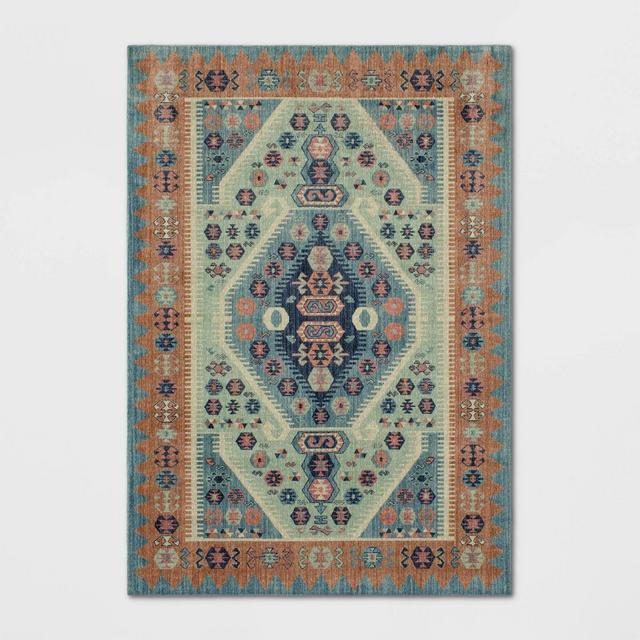 7'X10' Buttercup Diamond Vintage Persian Woven Rug Blue - Opalhouse™