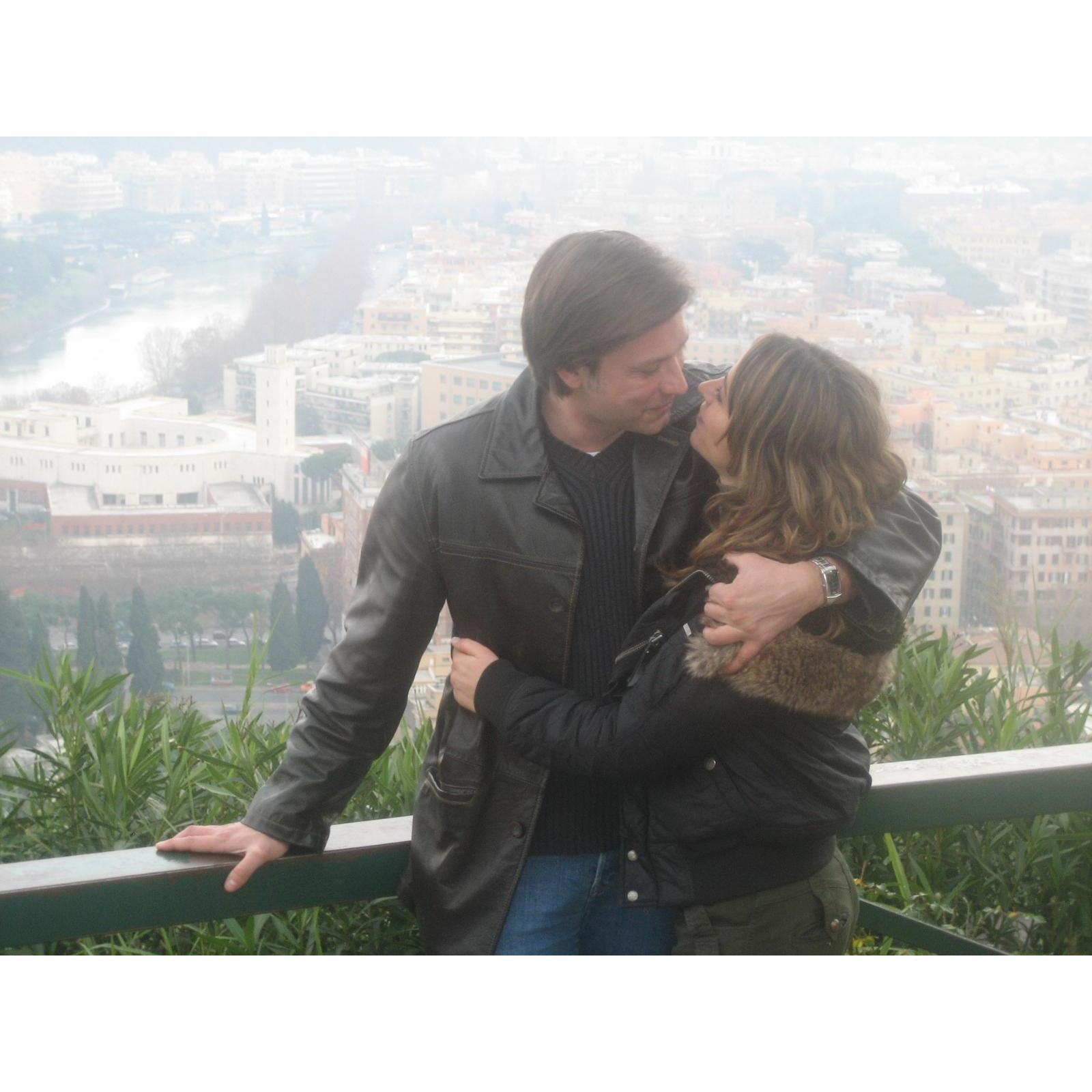 Our first visit together at Gianicolo...A photographer, who was there to enjoy the view offered to capture our loving moments...How lucky! January 2007