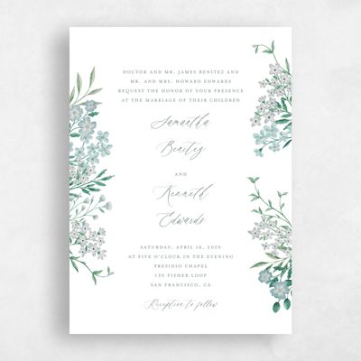 Deep Sage, Green Wedding Invitation - Lombardy Classic