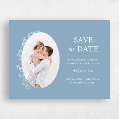 Blue Photo Wedding Save the Date - Kalispell Landscape