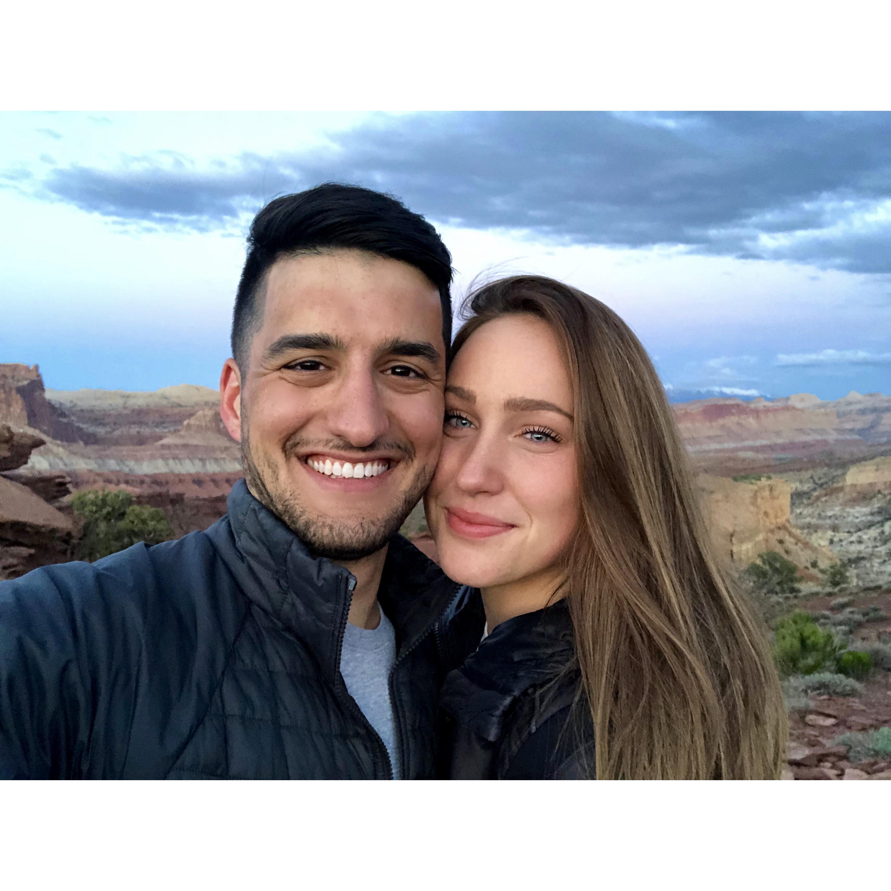 Happy tears after a beautiful proposal
