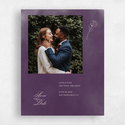 Eggplant, Purple Wedding Save the Date - Dubuque Portrait