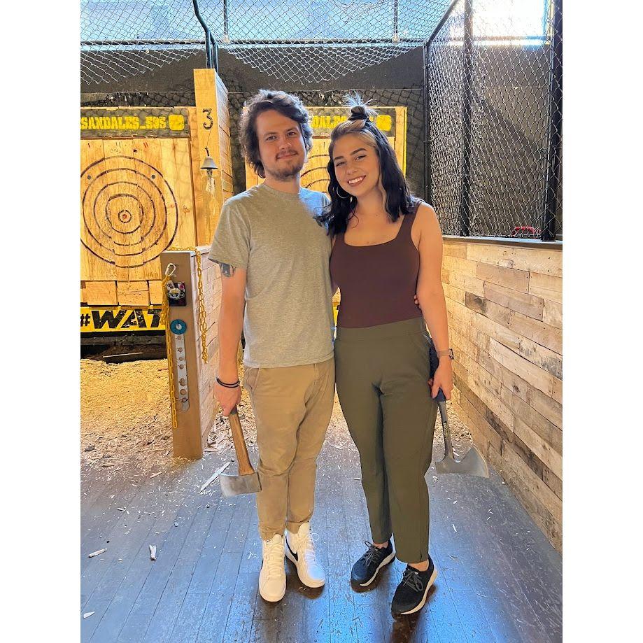 Axe throwing, one of our first dates!