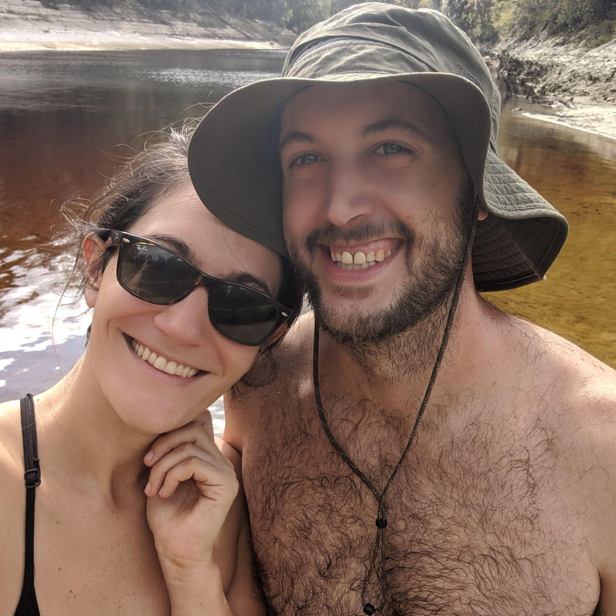 Going for a dip in the Suwannee River, the place where we fell in love