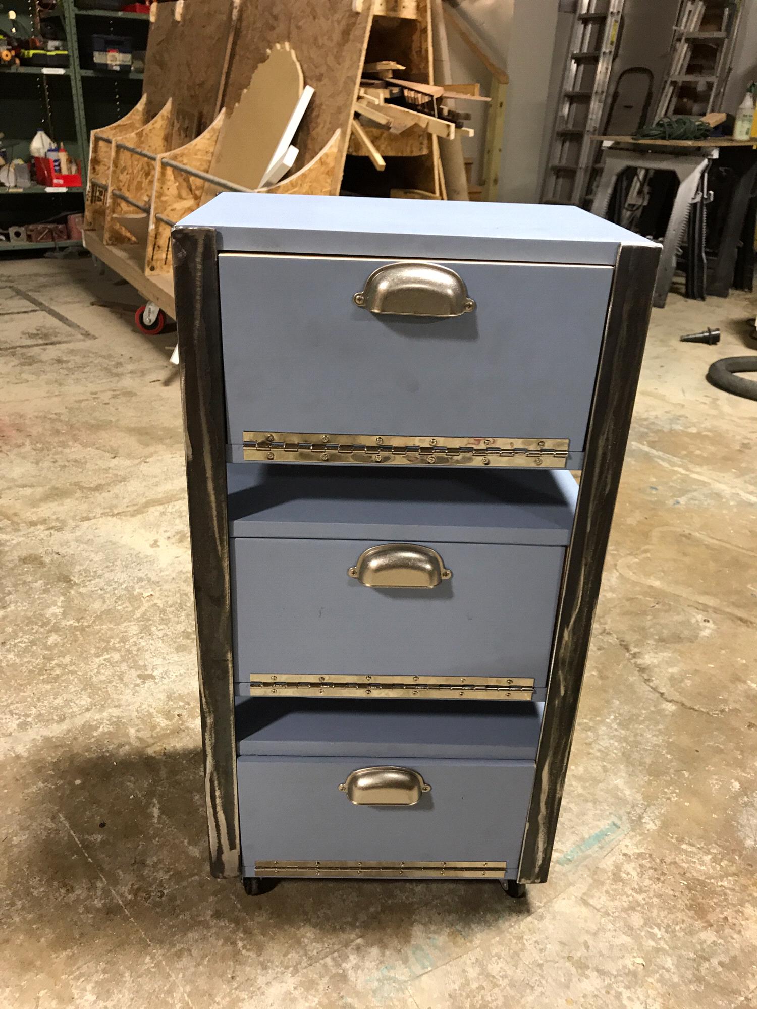 Kye was building these cabinets late one night...