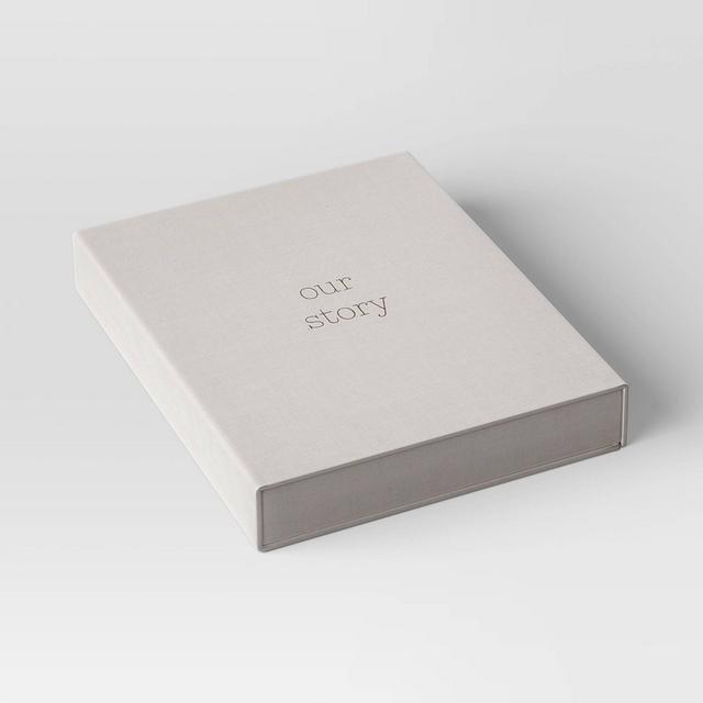 10" x 10" Photo Album Box "Our Story" Cream - Threshold™