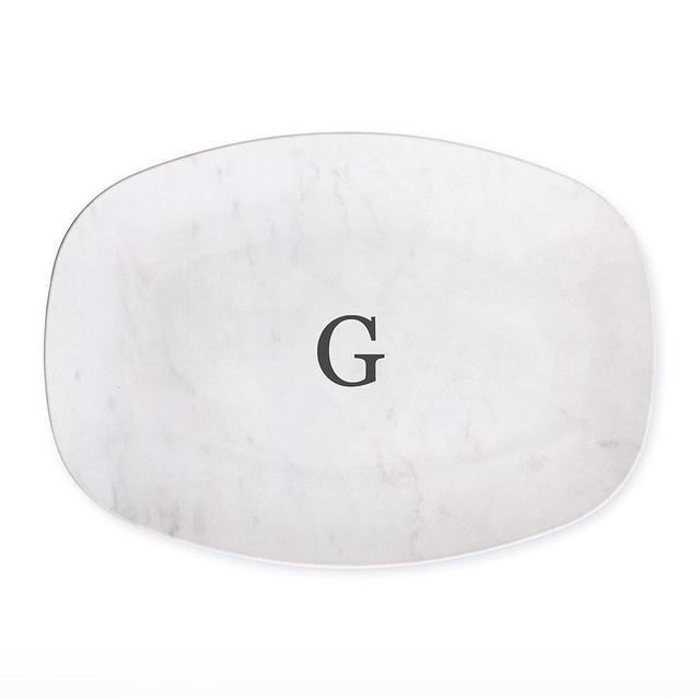 Personalized Shatter-Resistant Platter, Marble Printed Finish