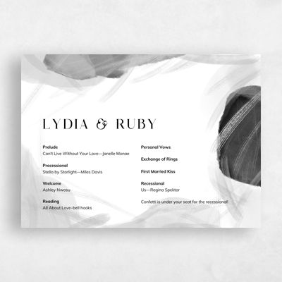 Dark Ash, Grey Wedding Program - Staton