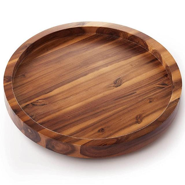 16" Lazy Susan Turntable Wood - Kitchen Turntable Storage Food Bin Container for Kitchen Cabinets, Pantry, Refrigerator, Counter top (Acacia Wood)