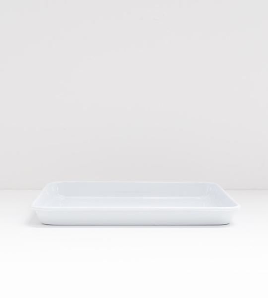 White Enamel | Rectangular Tray | 30cm