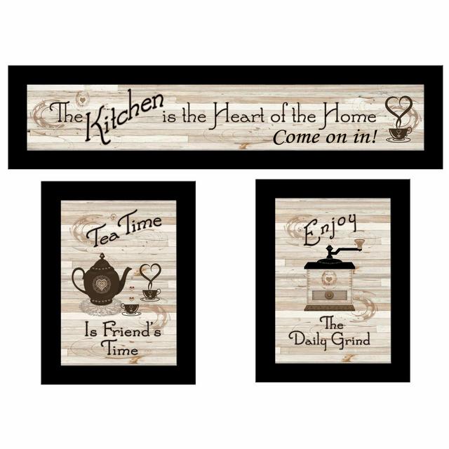 'Kitchen Friendship Collection III' 3 Piece Framed Textual Art Set