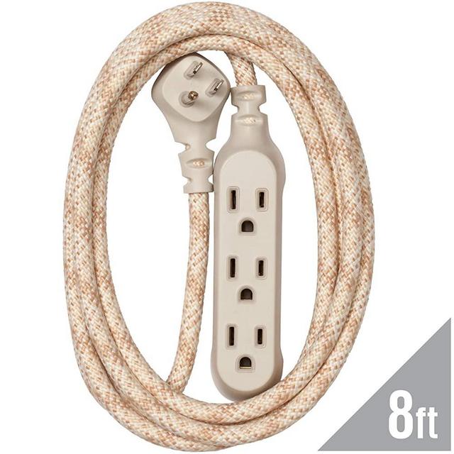 360 Electrical 360419 Habitat Harmony Braided Extension Cord, 8 ft. - Sugar Maple