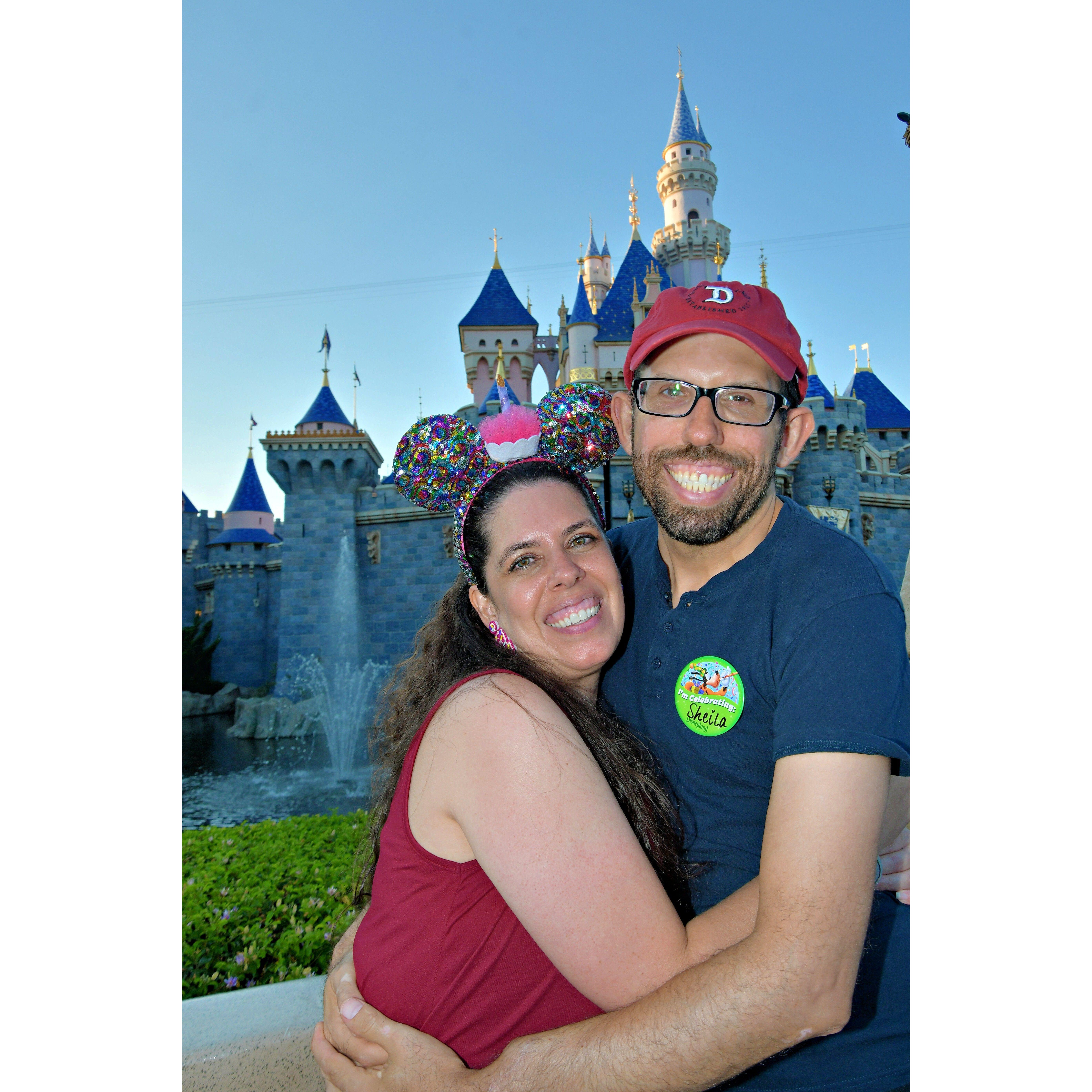 Celebrating our engagement (and my birthday) at Disneyland!
