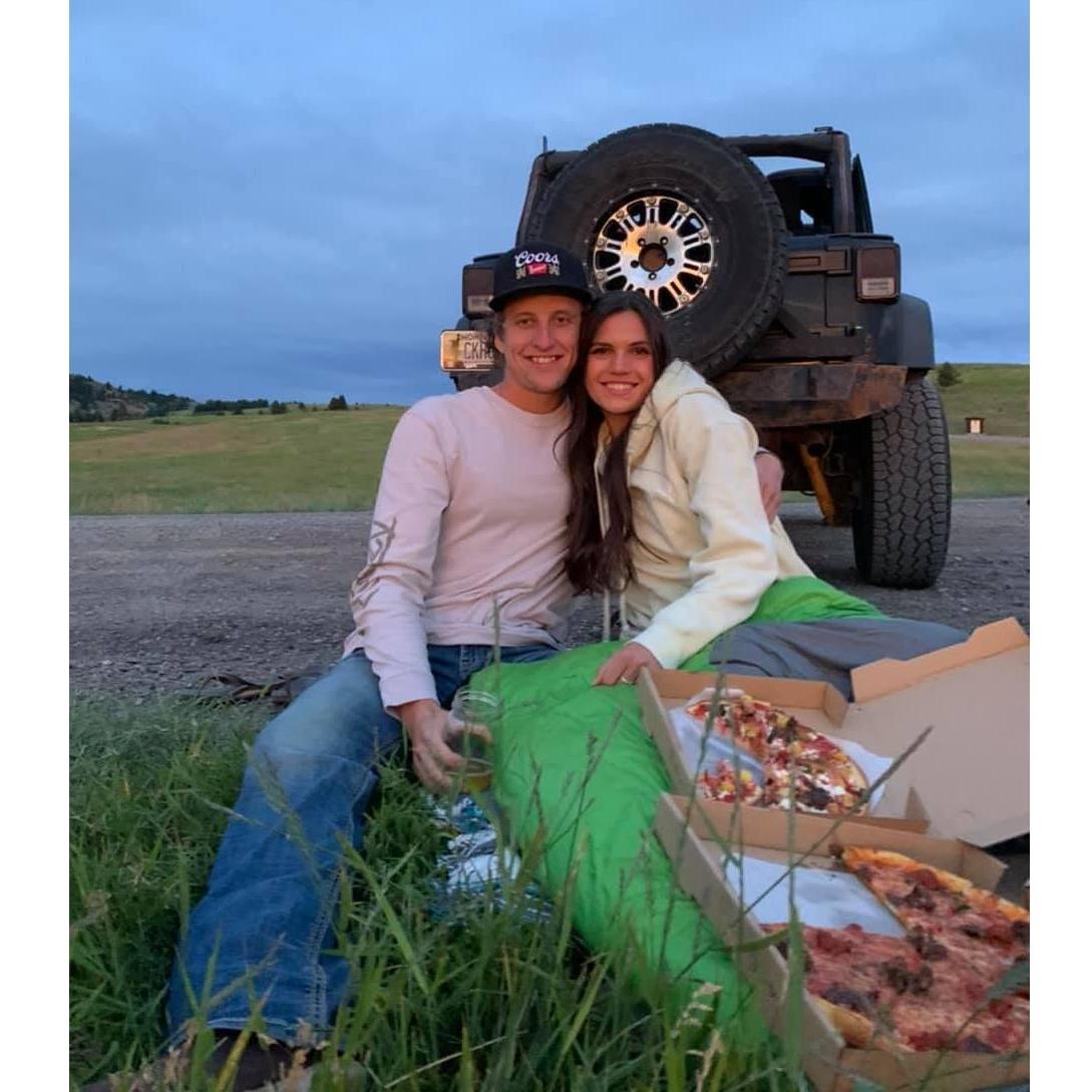 Bridger pizza and beer at sunset made for a picture perfect date.