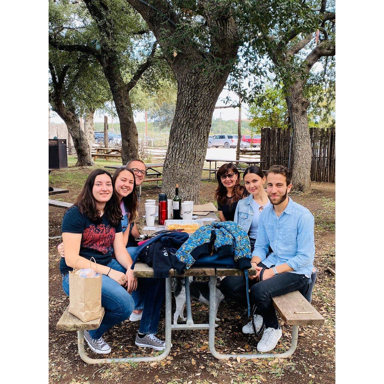 Salt Lick BBQ with Nelly's family.