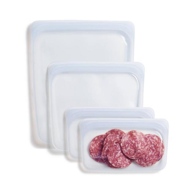 stasher Reusable Food Storage Clear Bags - 4pk