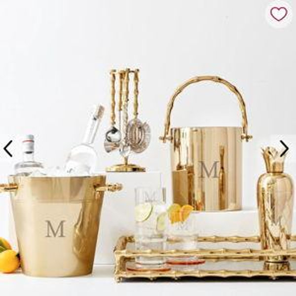 Gold Bamboo Ice Bucket