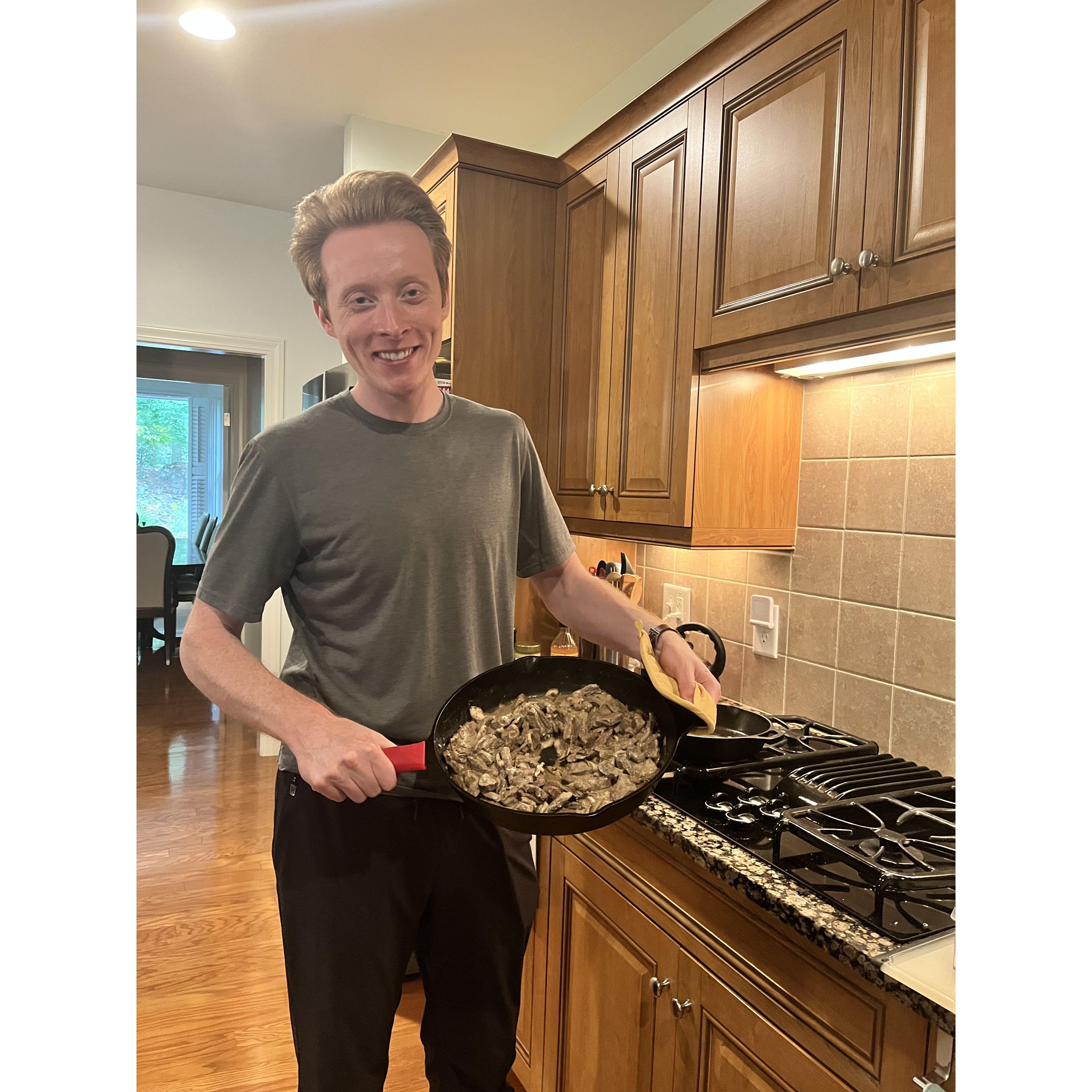 First dinner together living together! Adam had a beef stroganoff ready when Colleen came home from lab - Sept 22, 2023