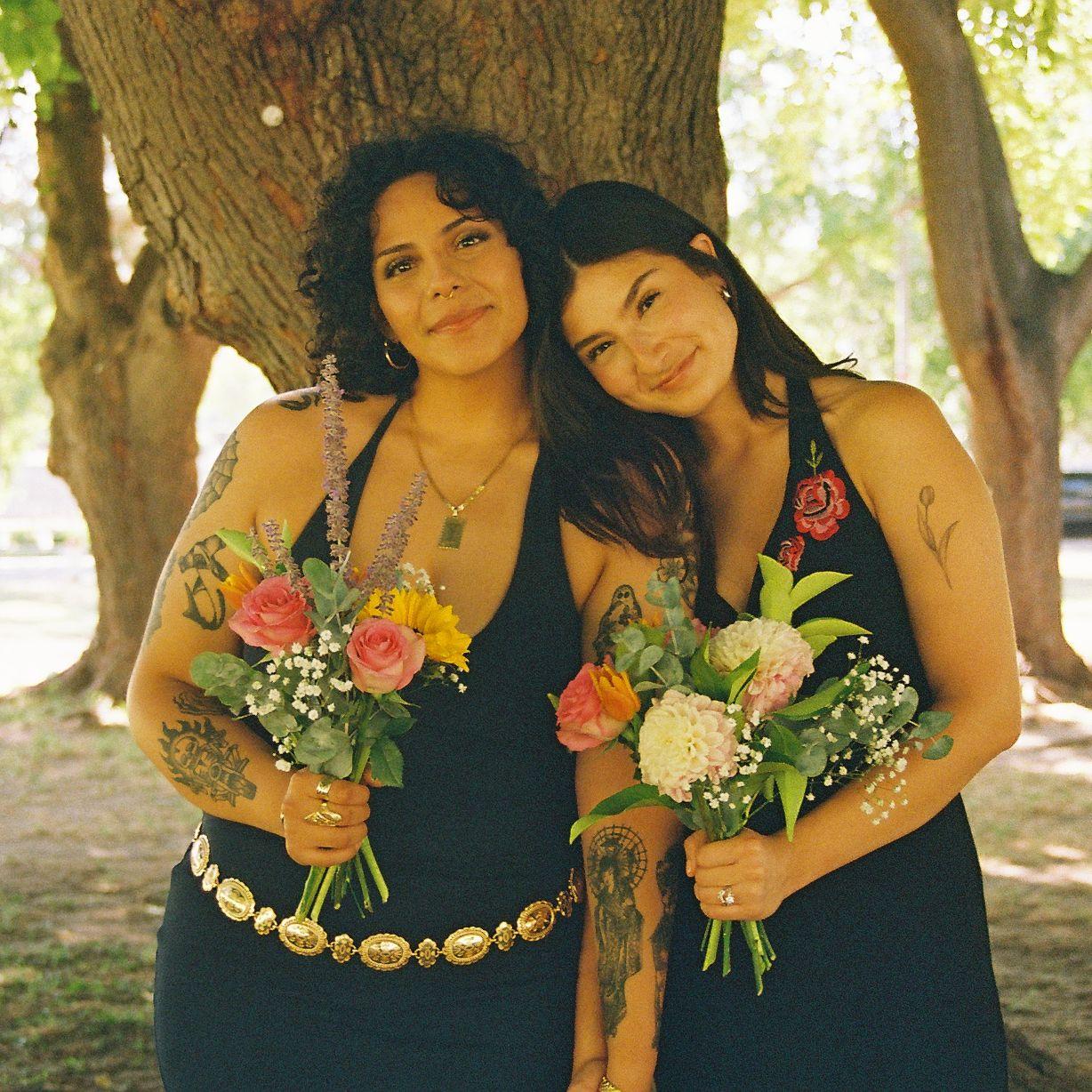Our proposal photos outside the Crocker Art Museum, where we first became girlfriends!