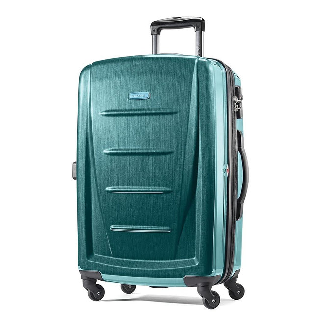 Samsonite Winfield 2 Hardside Expandable Luggage with Spinner Wheels, Checked-Large 28-Inch, Cactus Green