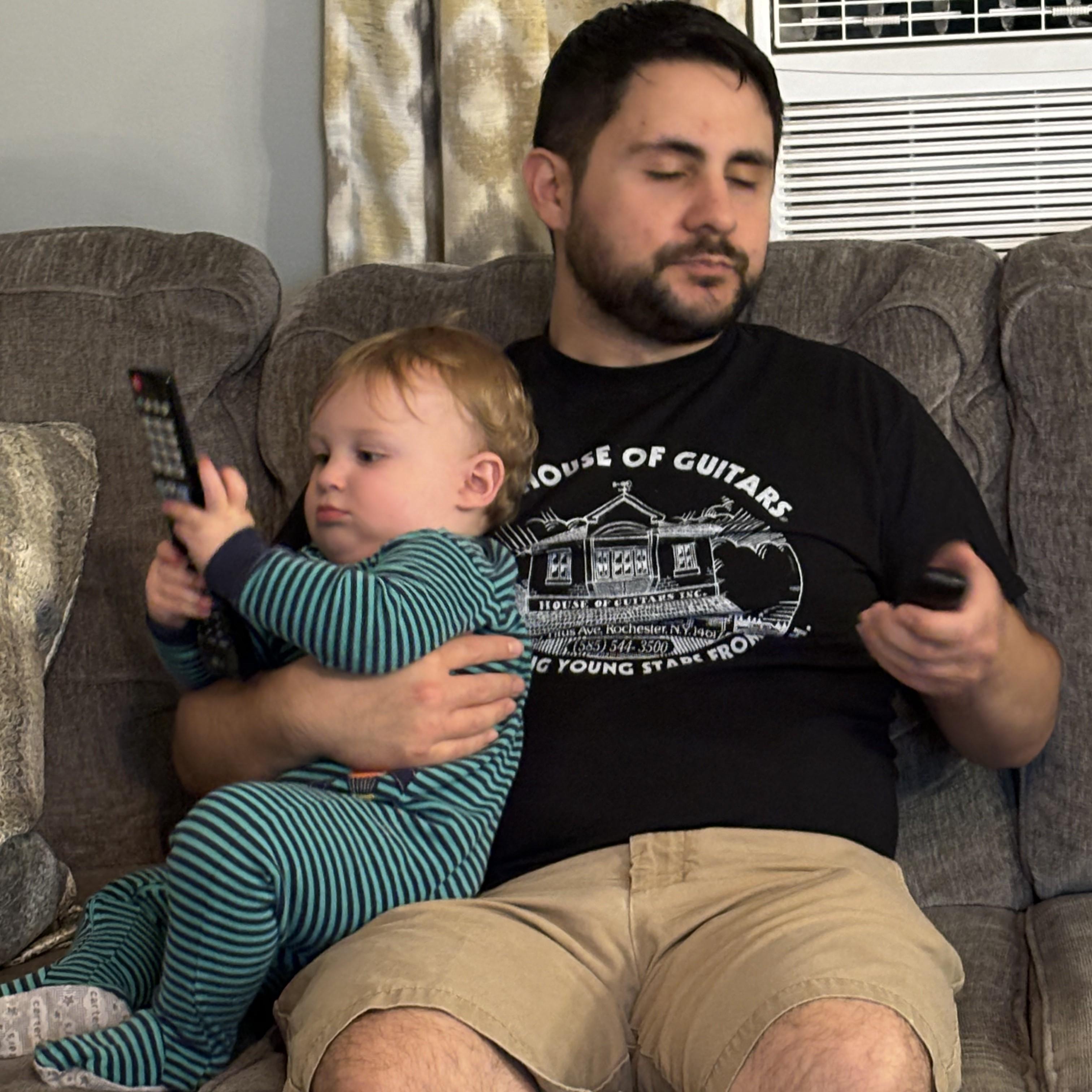 Not to be outdone, Liam presented Joe with one of his prized remotes!