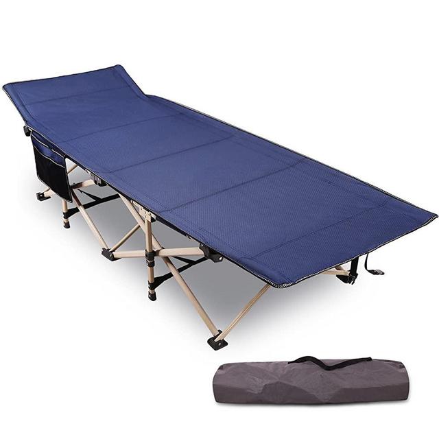 REDCAMP Folding Camping Cots for Adults Heavy Duty, 28" - 33" Extra Wide Sturdy Portable Sleeping Cot for Camp Office Use, Blue Gray Green