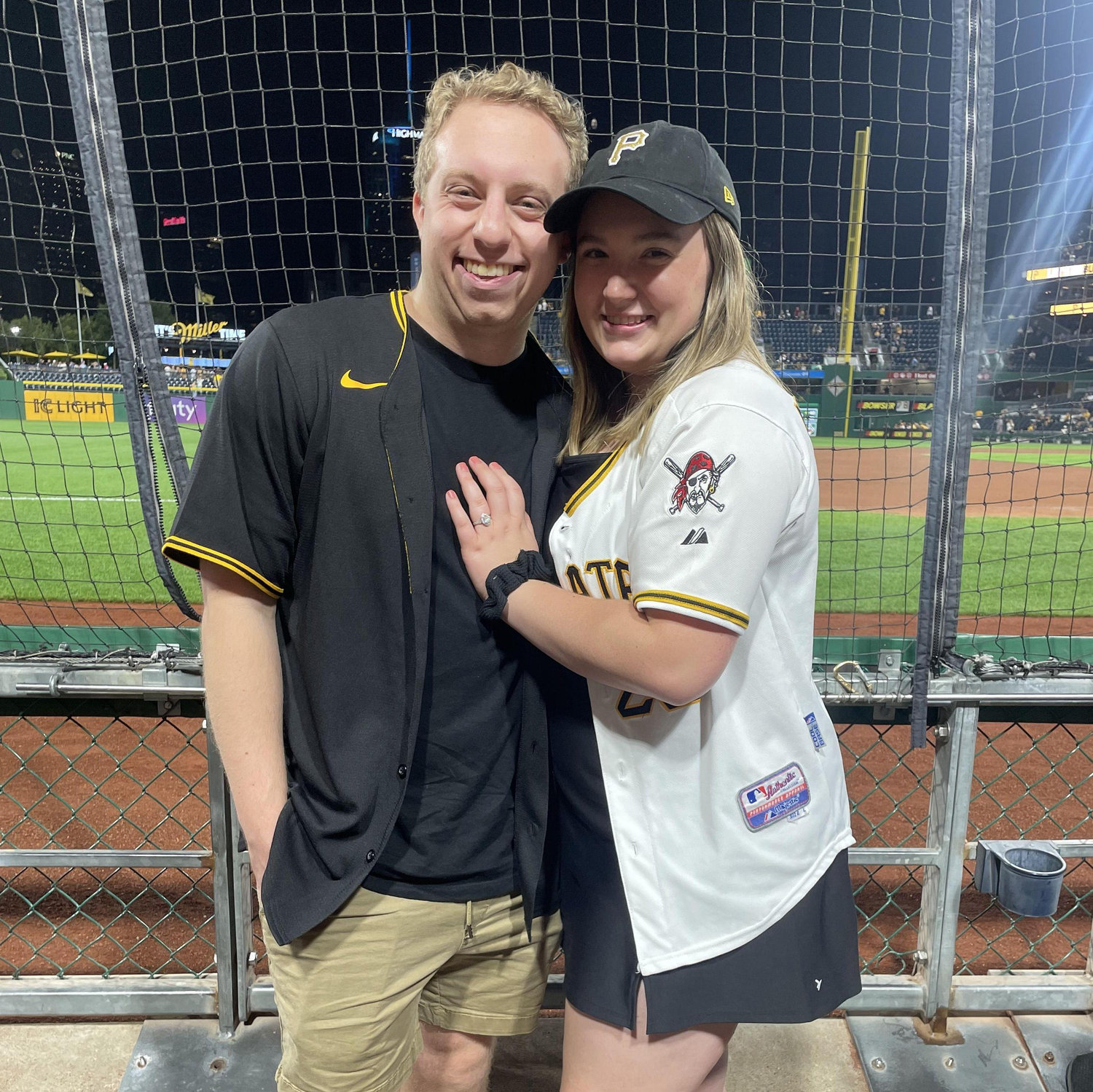 Our first Pirates game engaged