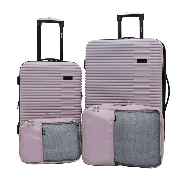 kensie Women's Hillsboro 4 Piece Luggage & Travel Bags Set, Burnished Lilac