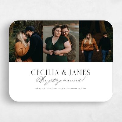 White Rounded Wedding Save the Date - Shahira Photo