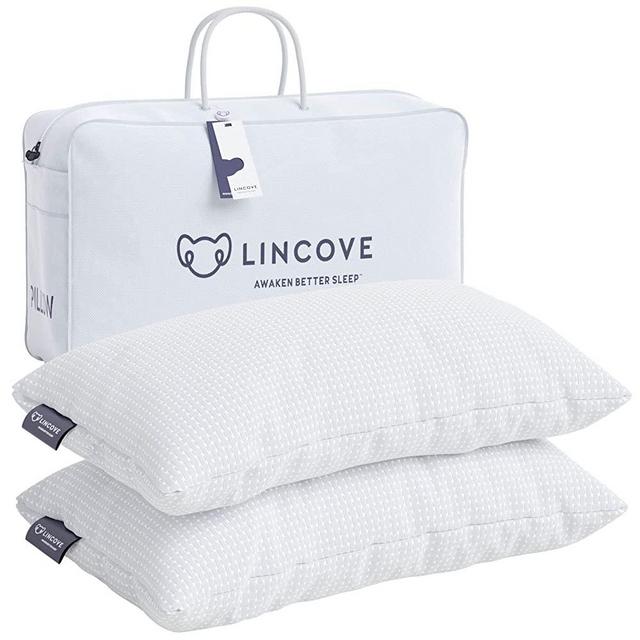 Lincove Bamboo Pillow - Luxury Hotel Quality, Temperature Regulating Bamboo Pillow for Back & Side Sleepers, Hypoallergenic (2 Pack, King)